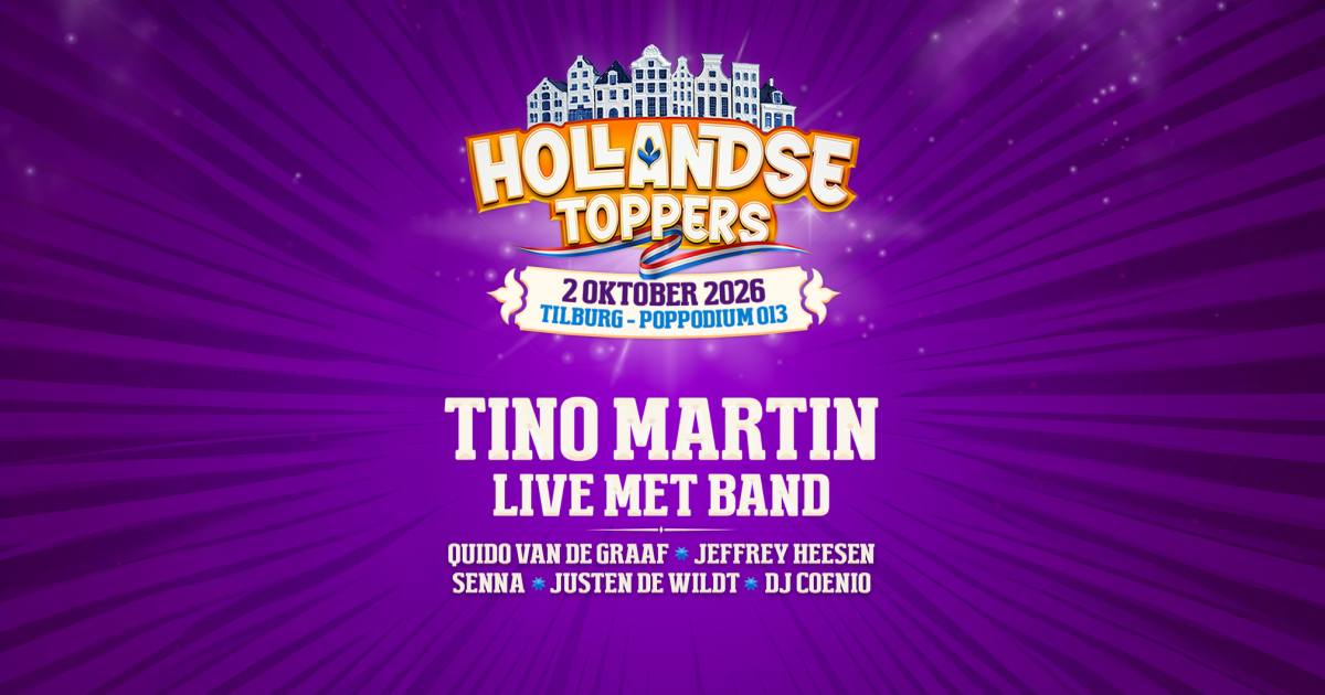 Tino Martin: Live met band Hollandse Toppers - 02 oktober | 013 Poppodium Tilburg